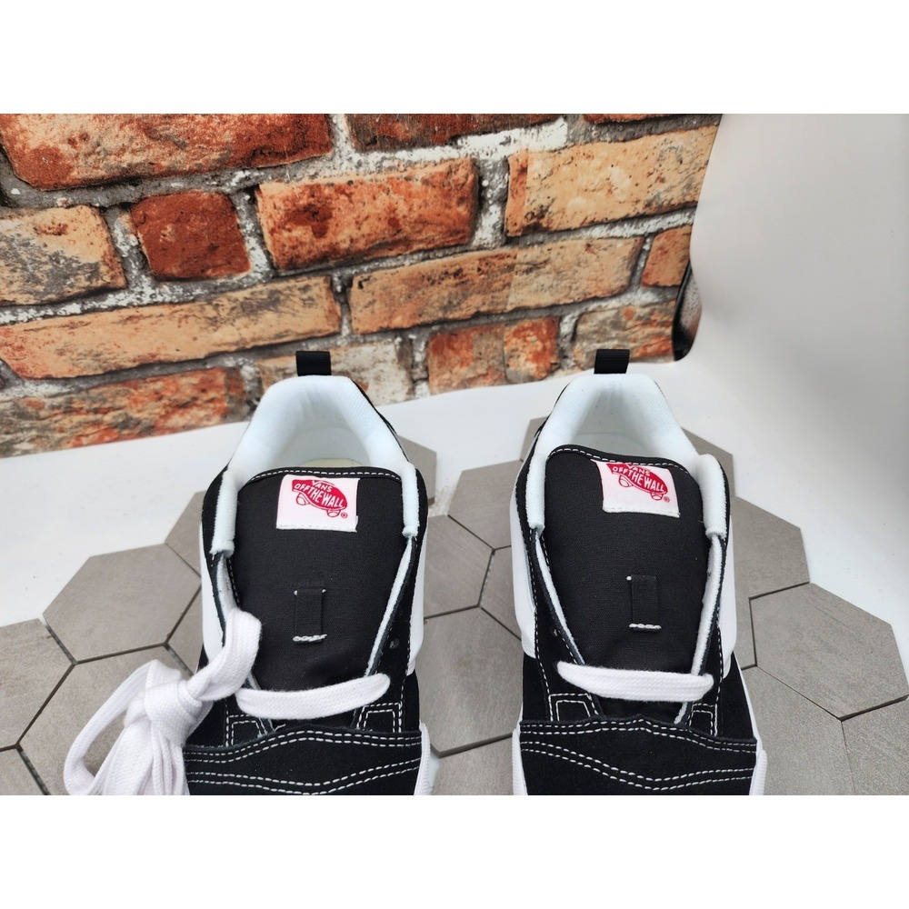 VANS Knu Stack‎ Platform Lift Shoes Black White Platform Shoes Women Sz  8 - Picture 3 of 8